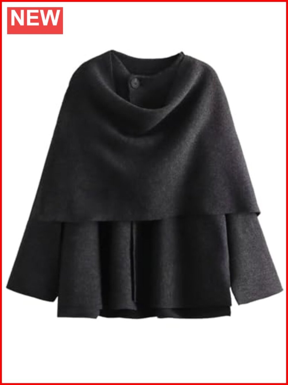 Women's Oversized Scarf Jacket Knit Winter Peacoat Wrap